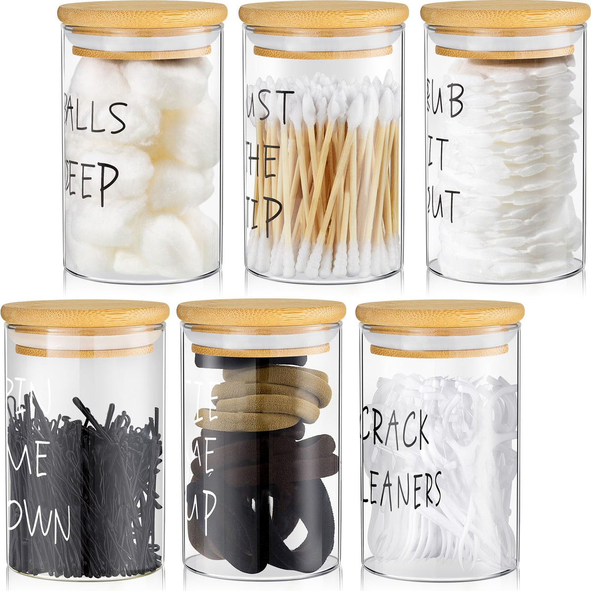 Tessco for you apothecary jars with bamboo lids for stylish bathroom organization
