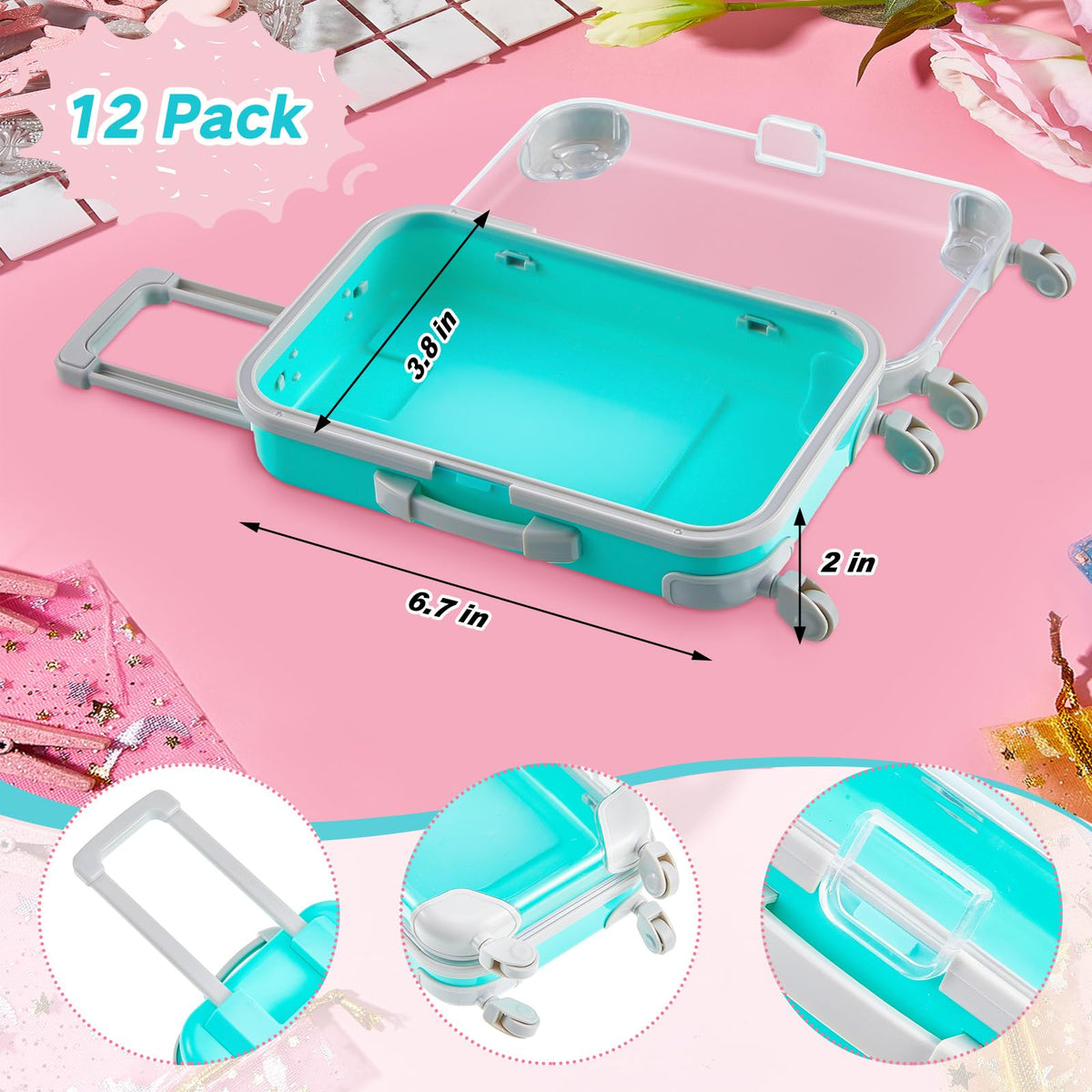 Tessco for you mini suitcase with transparent lid showing contents