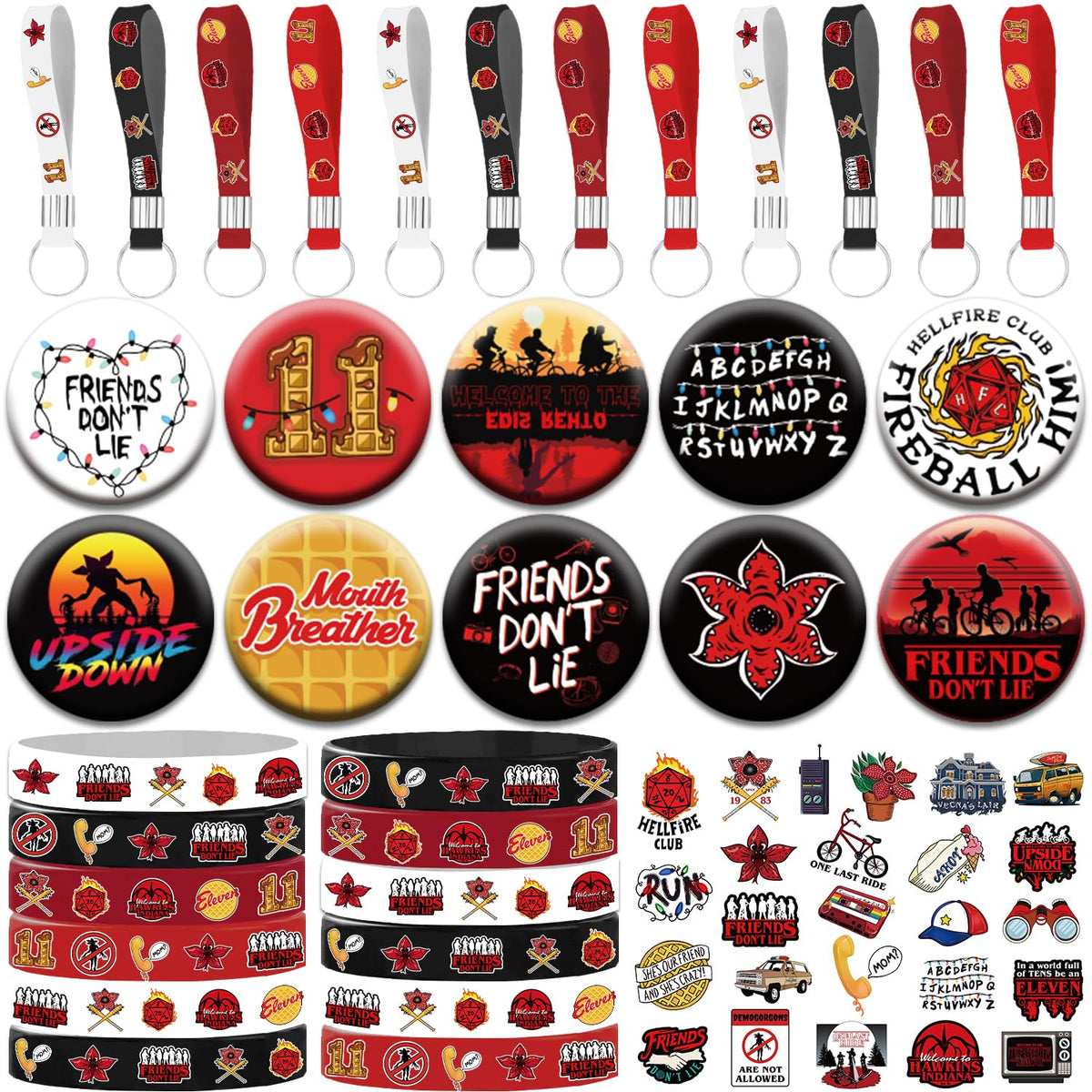 tetcuican Stranger Birthday decorations in red and black create an atmospheric party backdrop