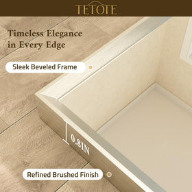 TETOTE brushed nickel mirror features tempered glass for durable, clear reflections