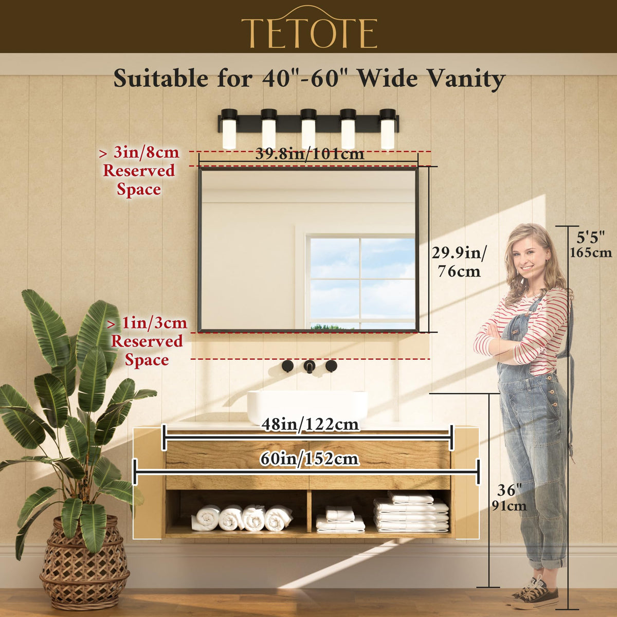 TETOTE secure brackets ensure stable installation with reinforced corner joints