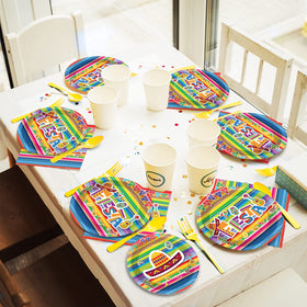 Tevxj colorful fiesta decor on a table for De Mayo theme.