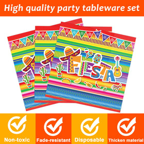 Tevxj 6.5-inch fiesta napkins add color and quick cleanup.