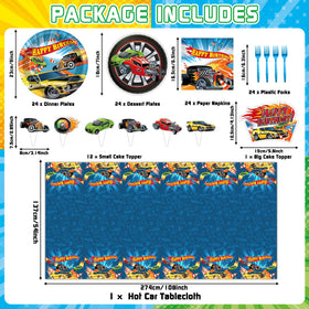 Tevxj race car napkins for easy spills and themed party flair.