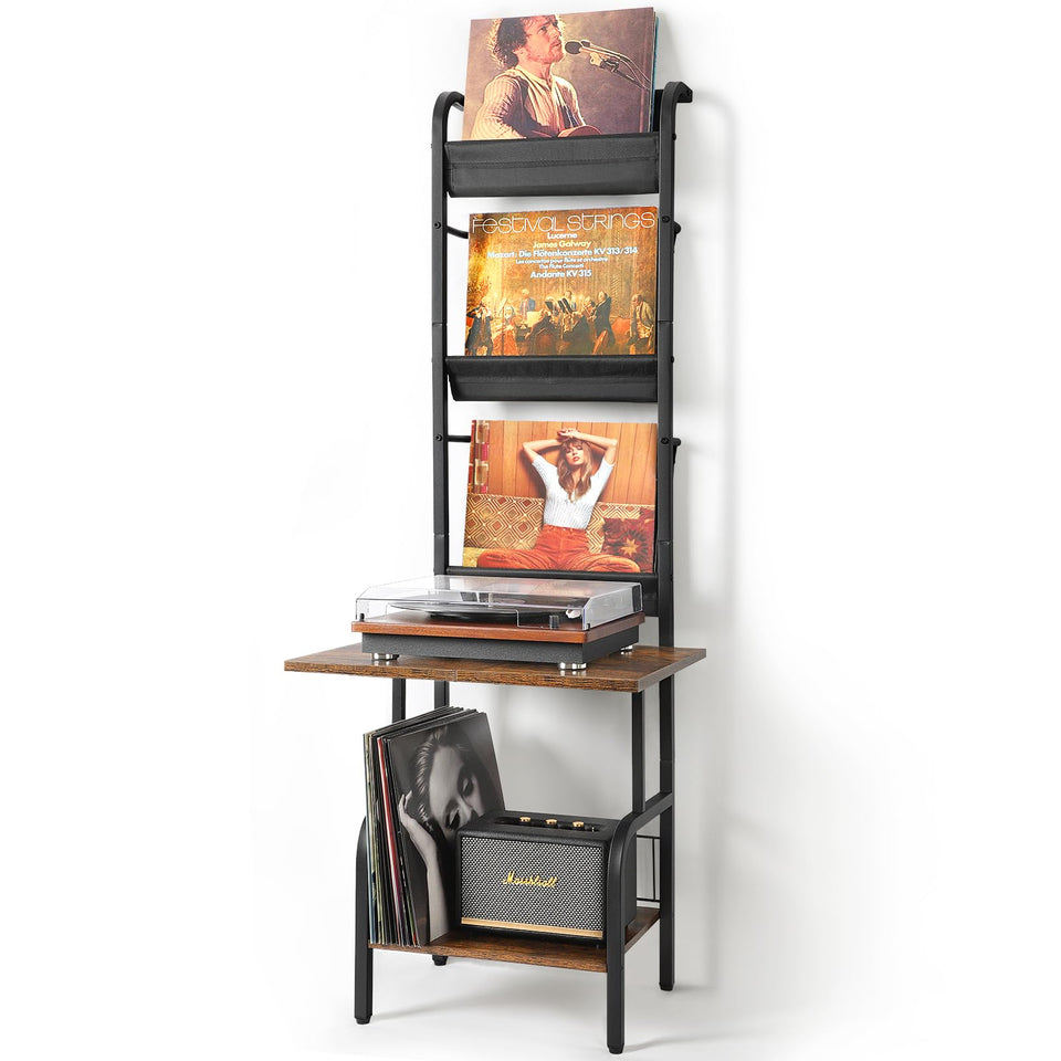 Tewinko record player stand top countertop supports your turntable securely