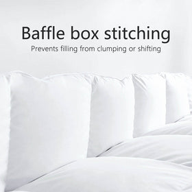 TEXARTIST Premium 2100 Queen Comforter showing baffle-box-stitching for even loft