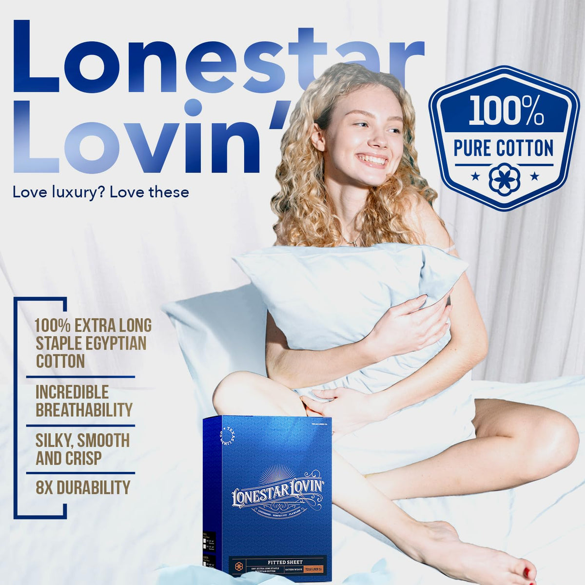 Egyptian cotton 1000 Series king fitted sheet with silky softness and durability
