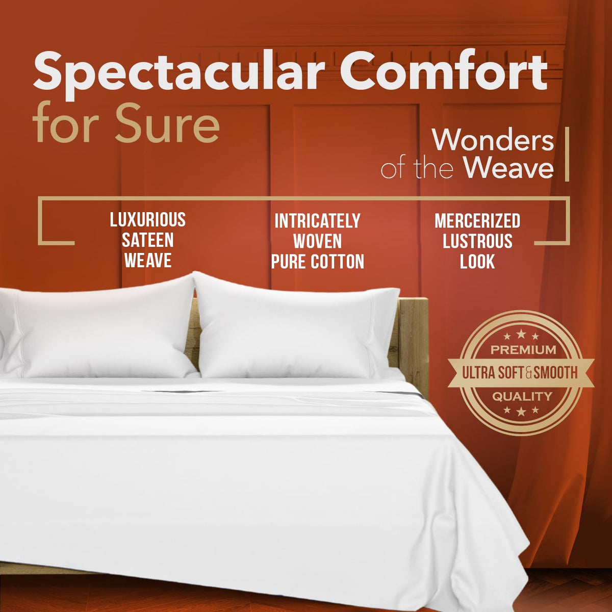 TEXAS LINEN CO king flat sheet provides wide coverage for bed making.