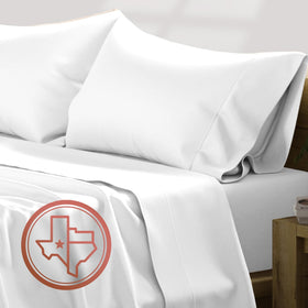 TEXAS LINEN CO luxury Egyptian cotton top sheet with silky sateen finish for cool comfort.