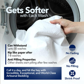 Machine washable king sheet maintains softness and resists pilling