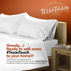 TEXAS LINEN CO mercerized cotton enhances luster softness and color retention.