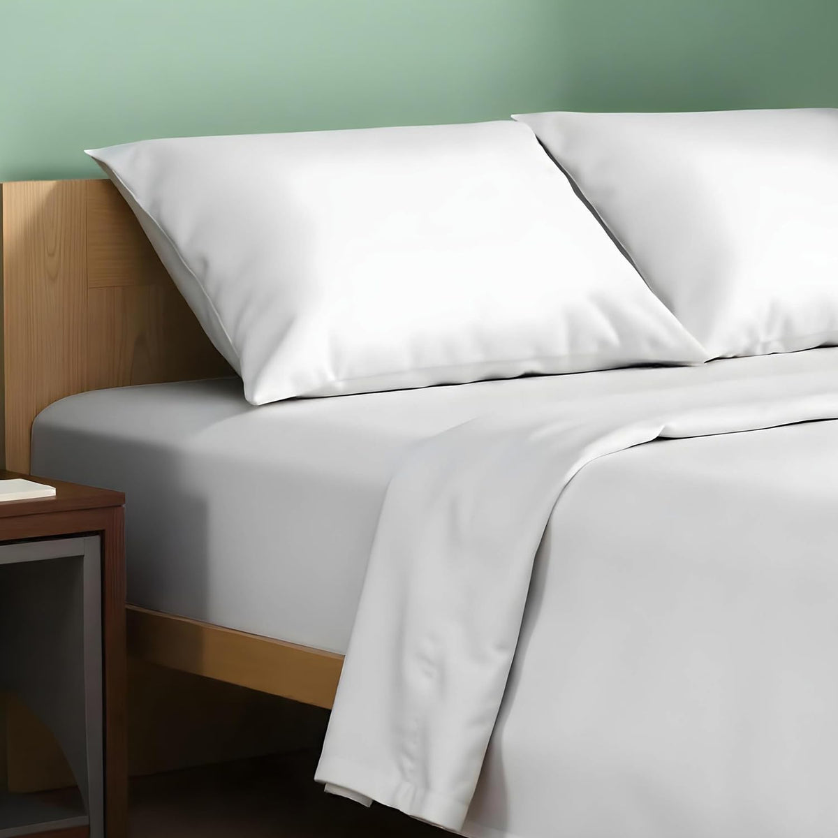 Texas Linen Co. queen percale sheet set folded for crisp, cooling comfort.