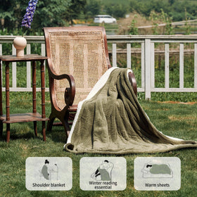 Texciting heated blanket throw features auto-off-timer for safety and energy control