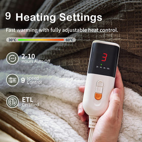 Texciting heated blanket throw on bed or couch for versatile warmth
