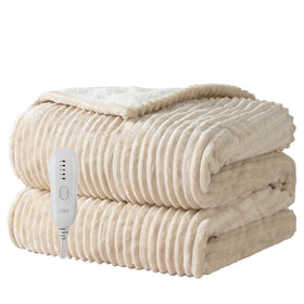 Texciting heated blanket throw in ultra-soft fabric for cozy warmth on bed and couch.
