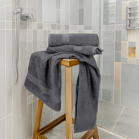 TEXCRAFT set of 6 charcoal grey towels ready for daily home use.