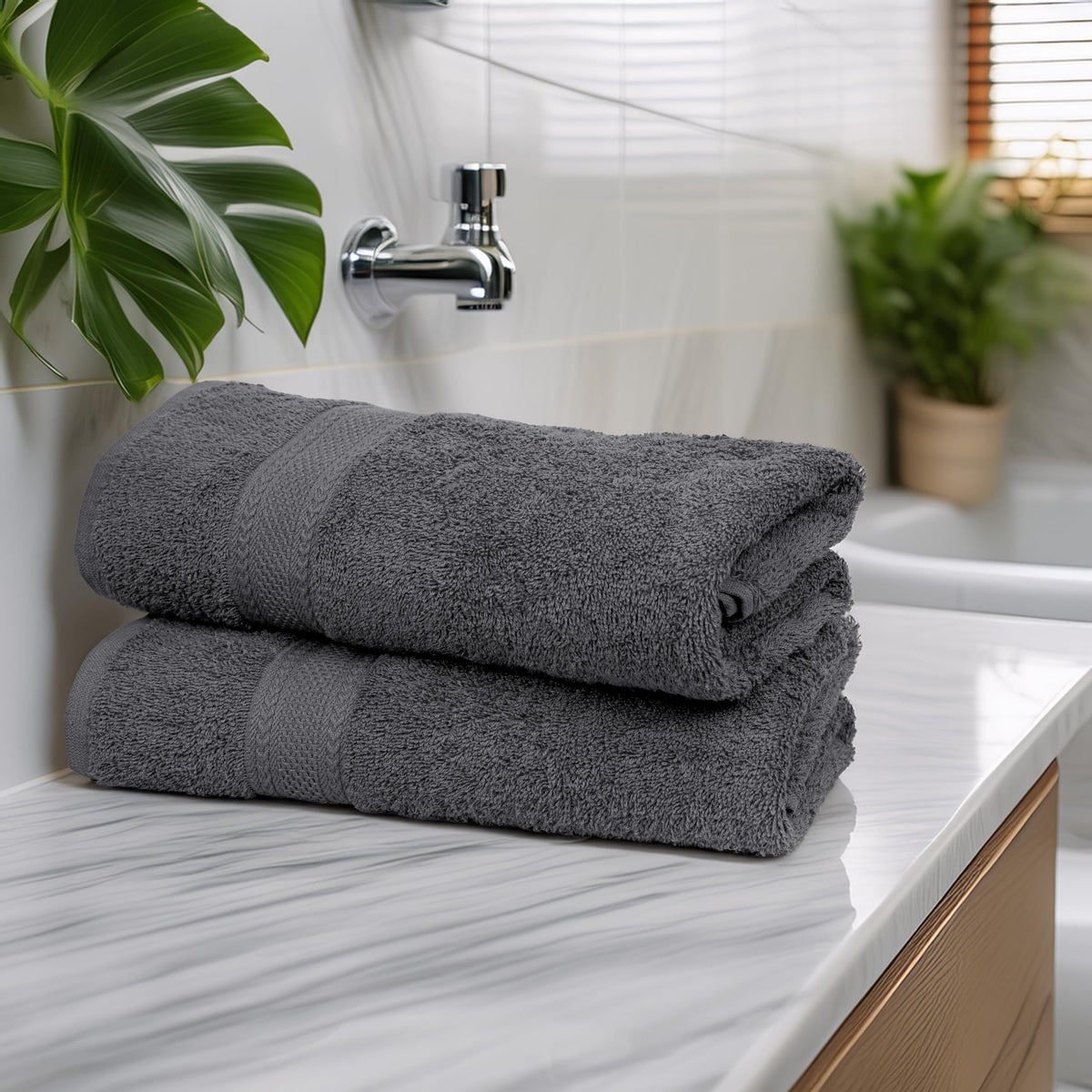 TEXCRAFT quick-dry towels in charcoal grey ideal for gym or poolside use.