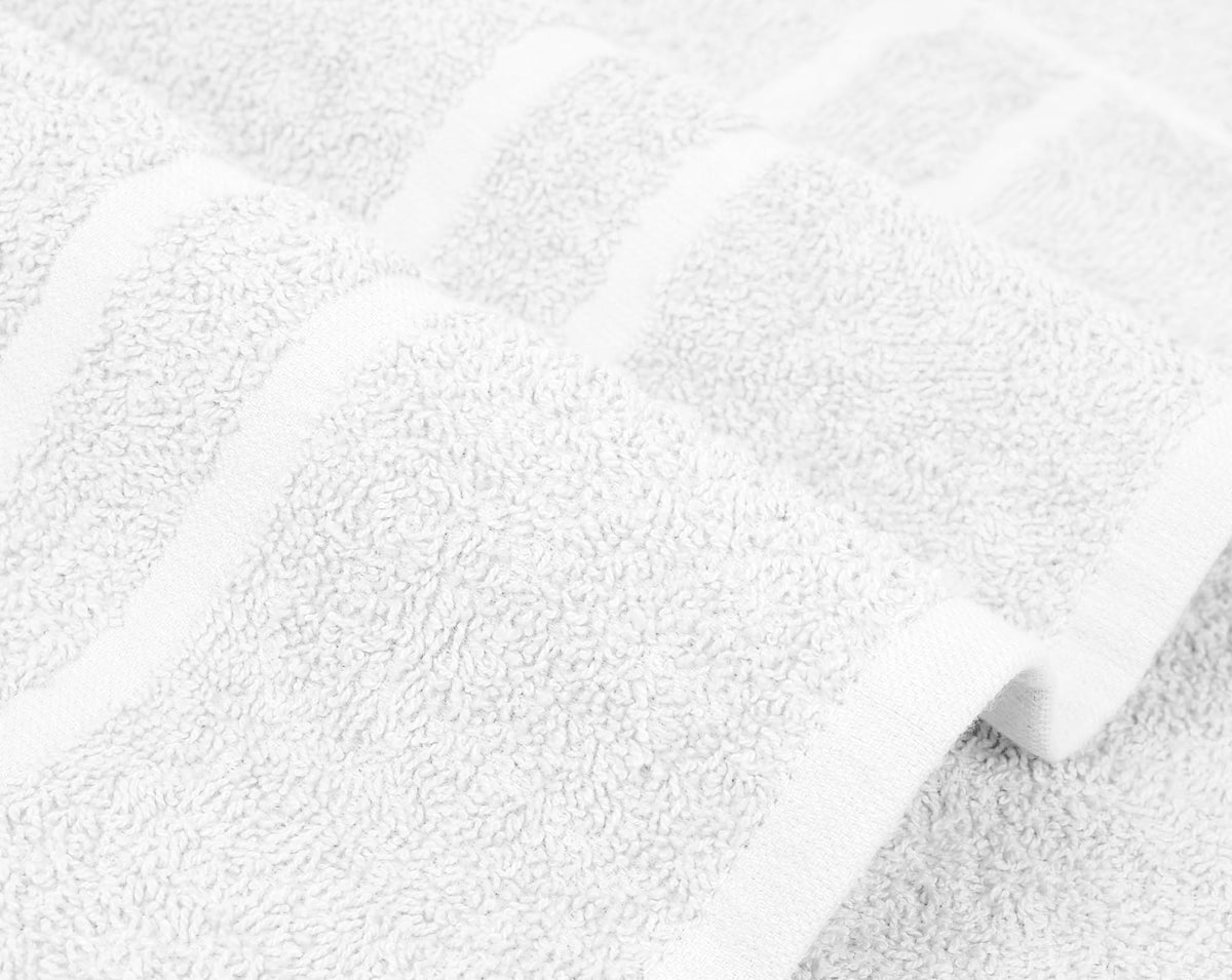 Textila Basic Medium Bath Towels 24x48 white packaging, ready for home or business.