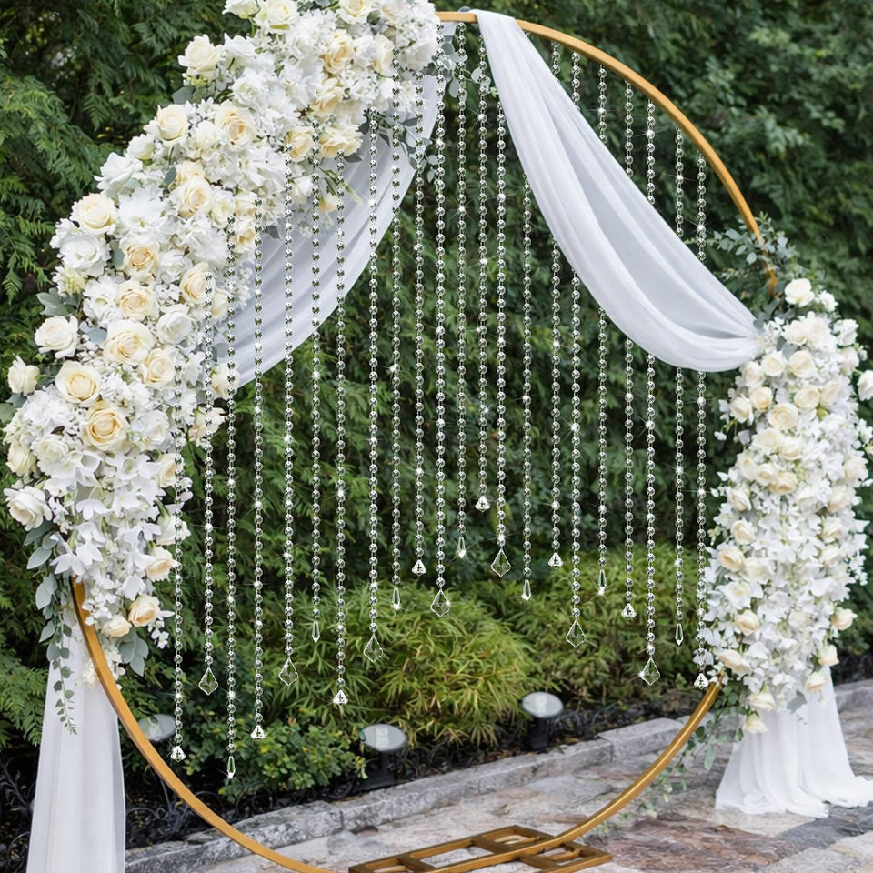 Teyva Daily crystal garland close-up with sparkly acrylic beads for elegant room decor