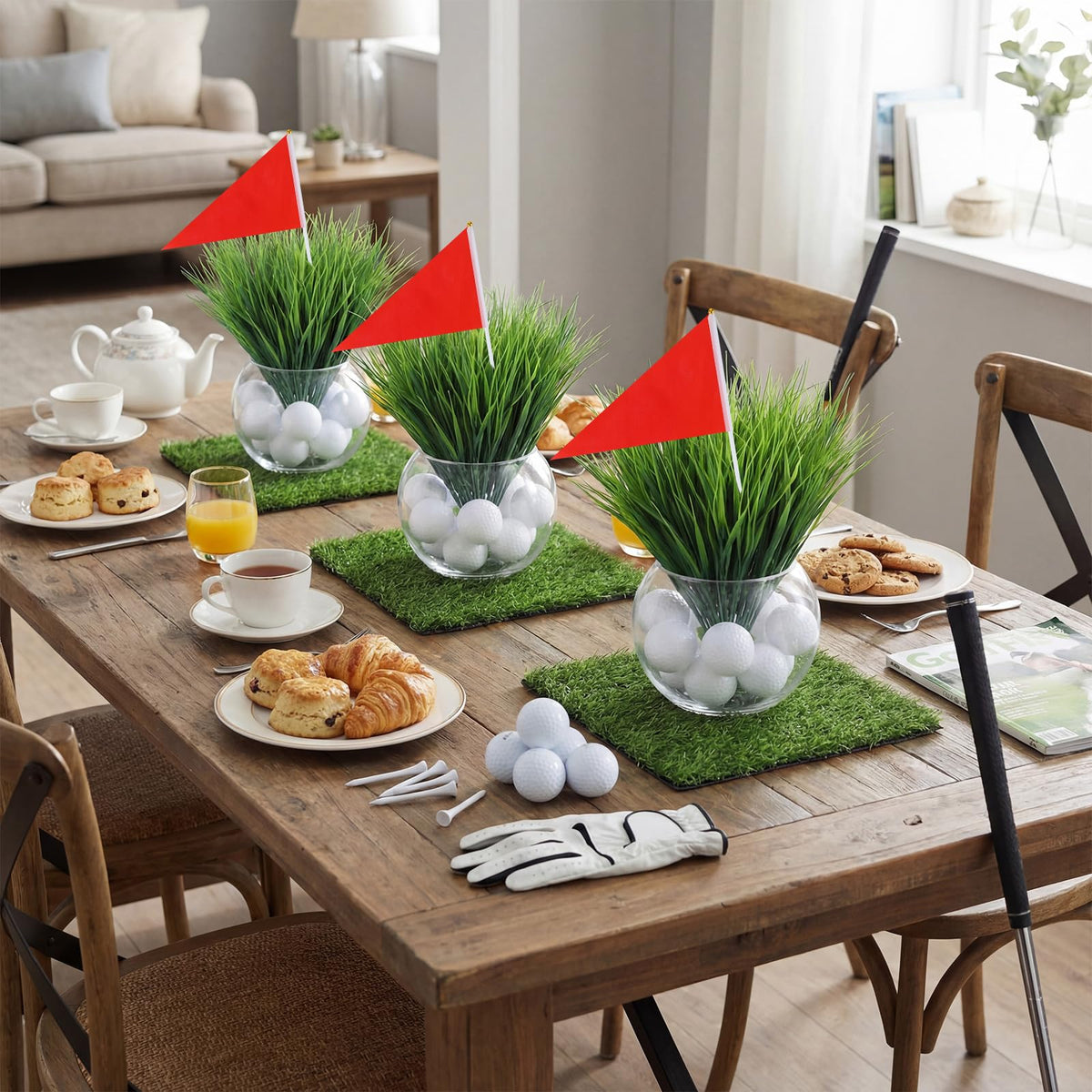 Teyva Daily golf table decor assembly highlights quick setup and cohesive styling.