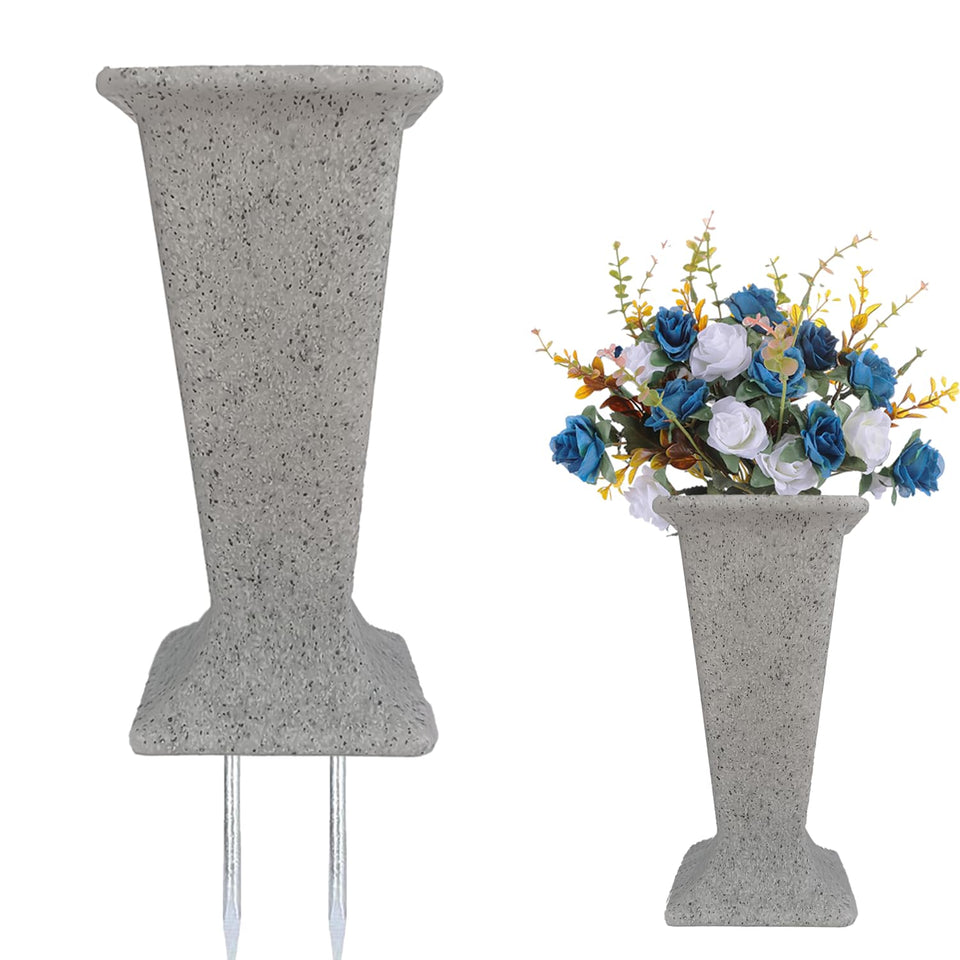 TFANUO cemetery vase setup showing easy installation on a grave marker