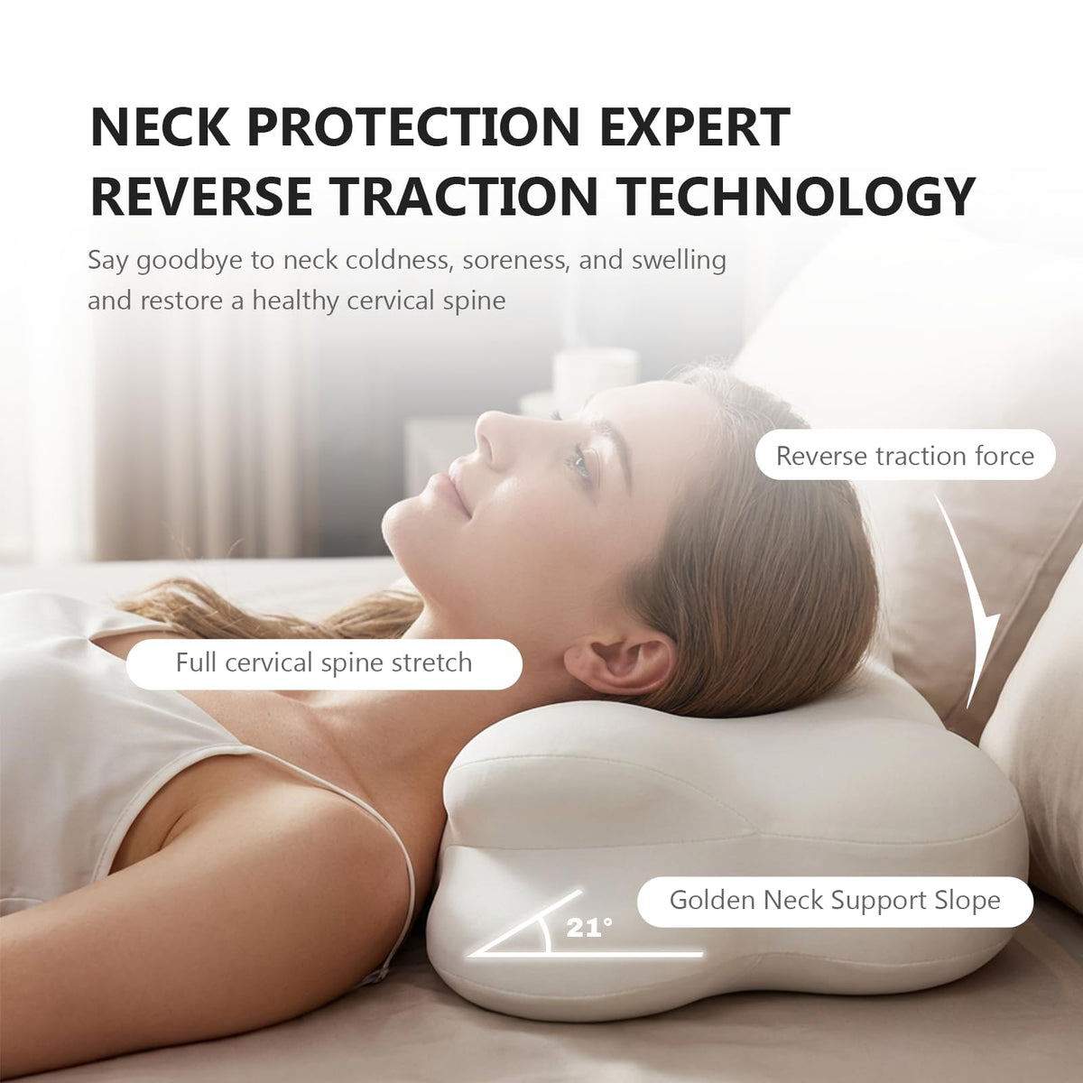 TGAHY Cloud Pillow contour design supports natural head and neck alignment.