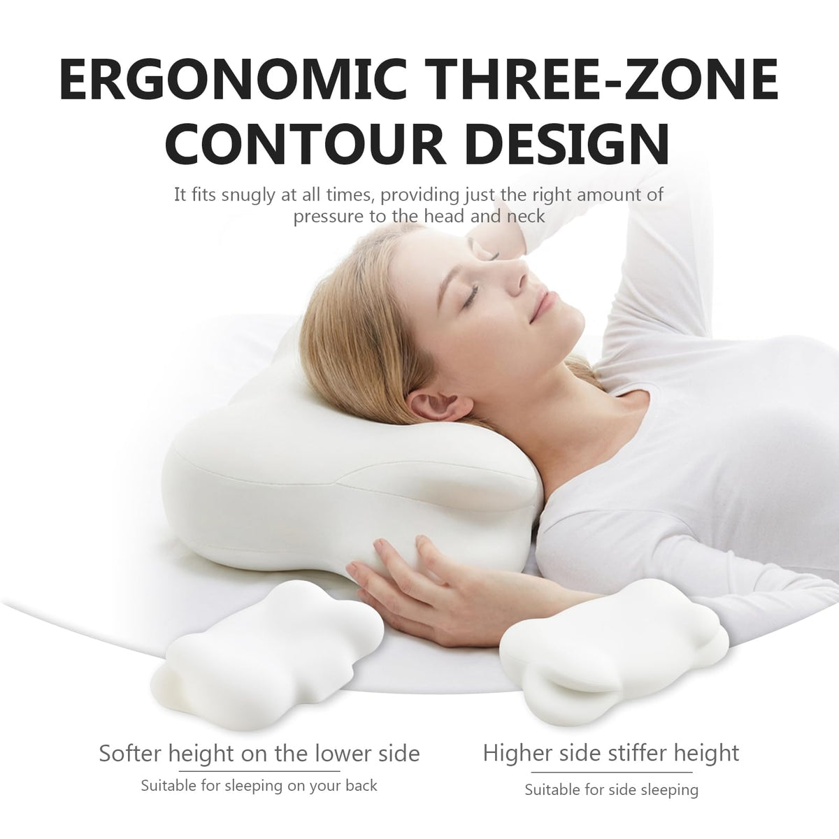 TGAHY Cloud Pillow side-sleep support with ergonomic contour.