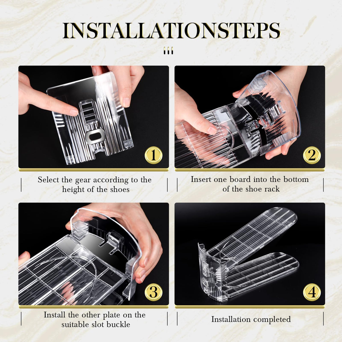 Tgzwme shoe slots with three-level back height adjustment for versatility