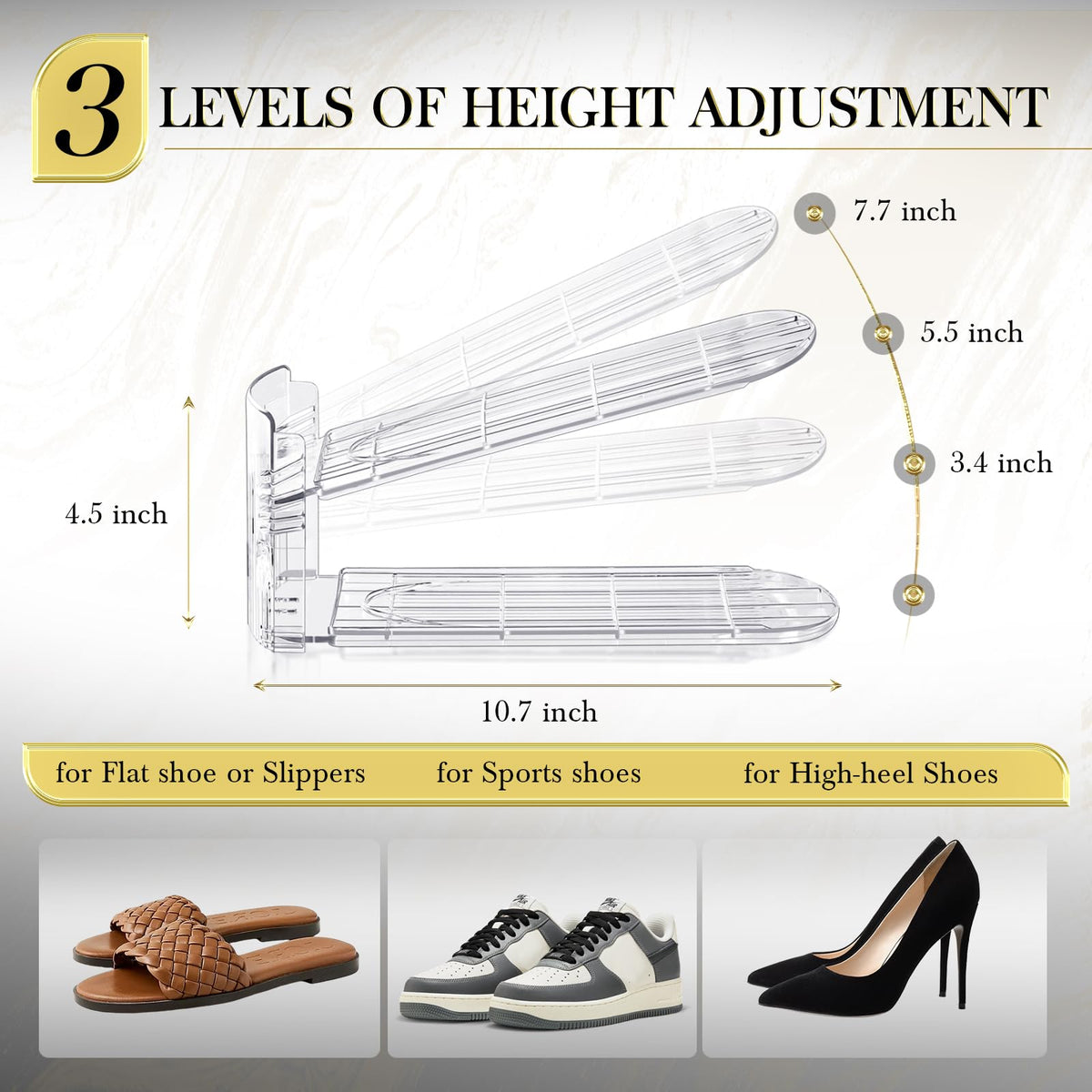 Tgzwme Shoe Slots demonstrating vertical storage to maximize capacity