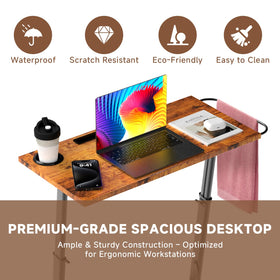 THAILE MDF-top workspace suitable for laptop, monitor, and beverages.