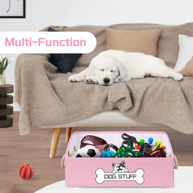 Thankspaw trapezoid basket pink pattern stores blankets and leashes neatly