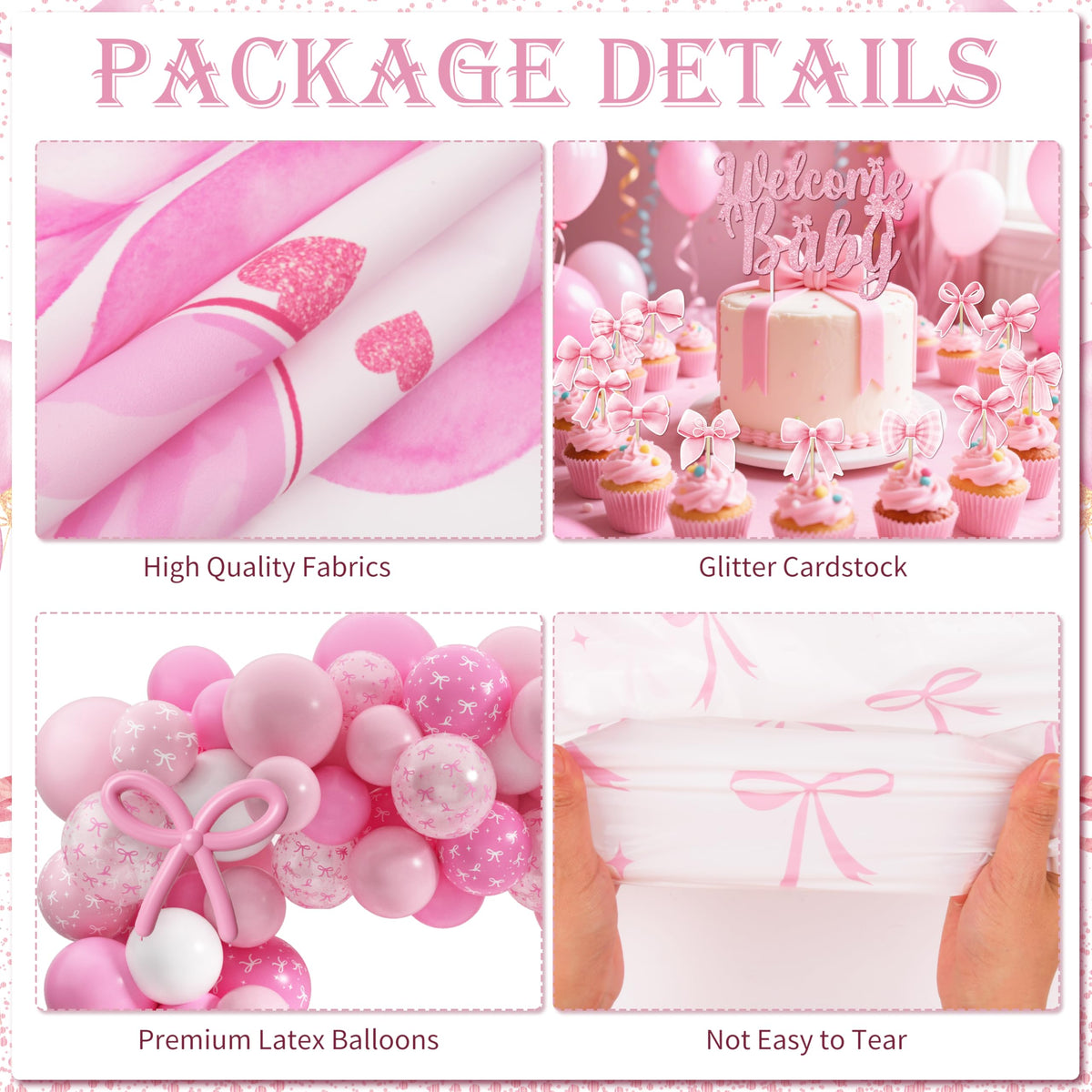 THAWAY backdrop with pink bow motif for photo moments
