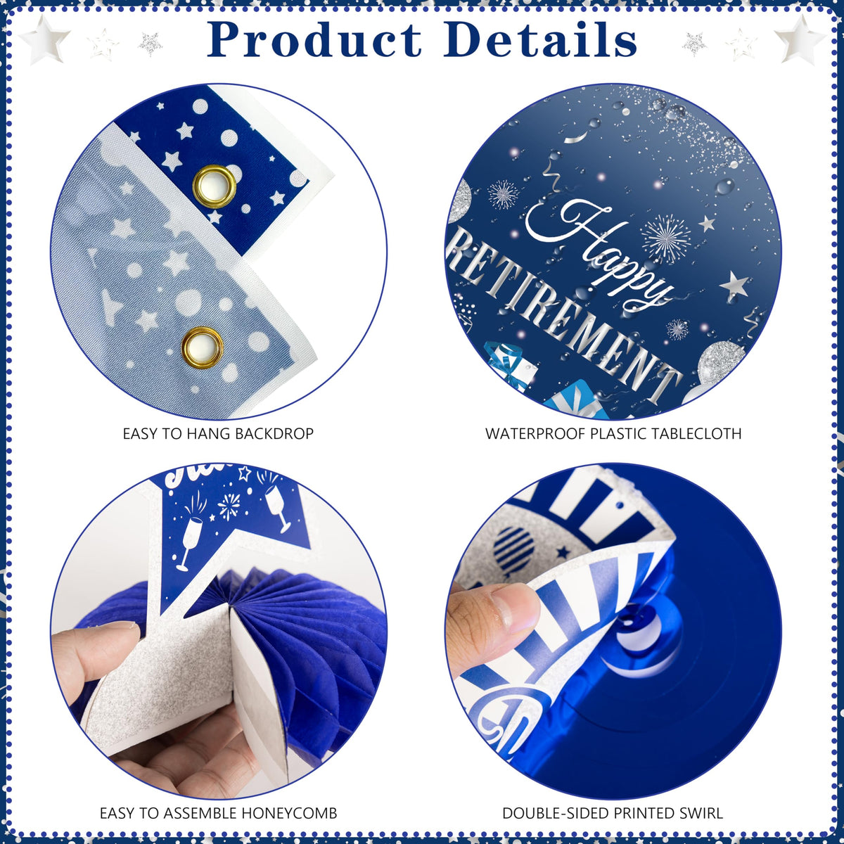 THAWAY blue-silver pompoms and swirls brighten ceilings and walls