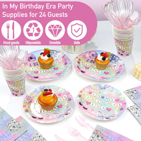 THAWAY In My Birthday Era tablecloths fit standard tables and protect surfaces