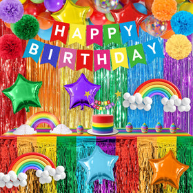 THAWAY paper flowers bring cheerful rainbow accents to decor.