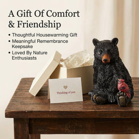 Figurine placed on mantel creating rustic charm and conversation starter.