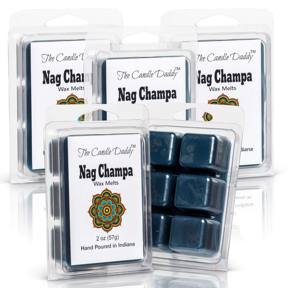 The Candle Daddy Nag Champa wax cubes 5-pack displayed for home fragrance and cozy ambiance.