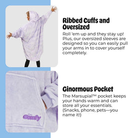 The Comfy Dream oversized design drapes comfortably for lounging on the couch.