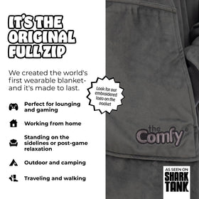 The Comfy Original Full Zip pocket keeps essentials close during lounging.