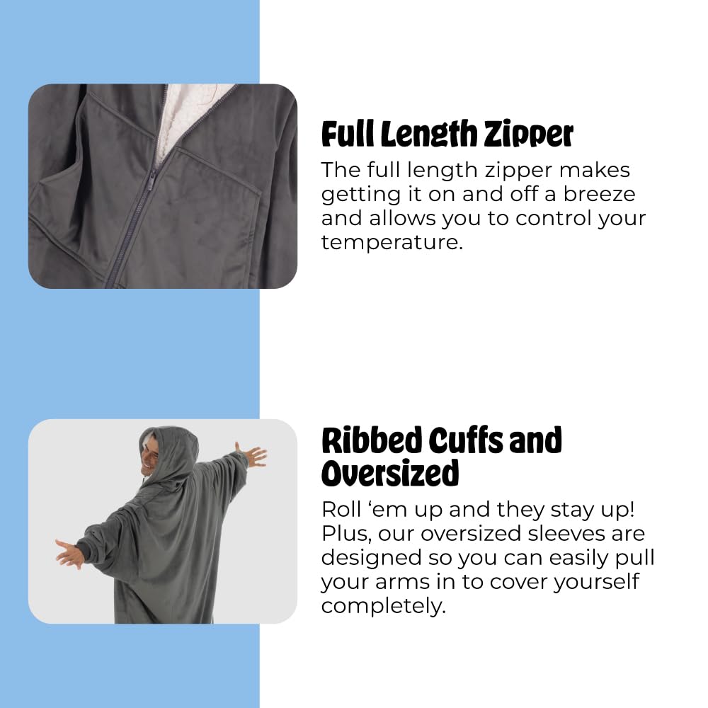 The Comfy Original Full Zip smooth microfiber exterior stays stylish and durable.