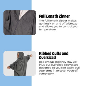 The Comfy Original Full Zip smooth microfiber exterior stays stylish and durable.