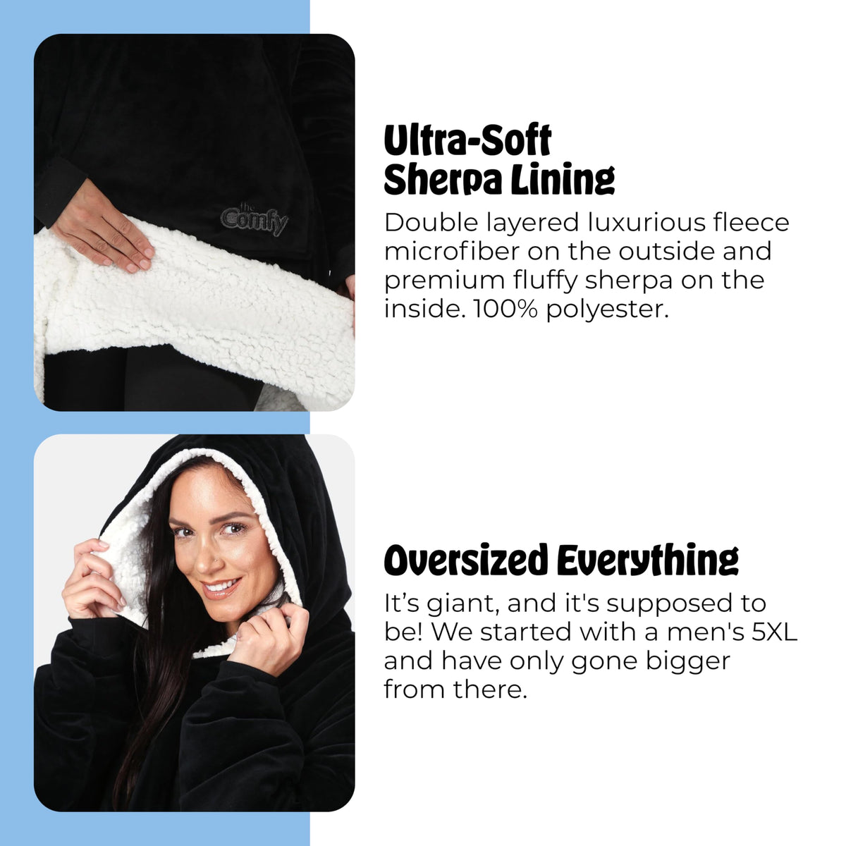 The Comfy Original giant front pocket for keeping essentials close.