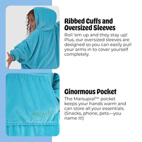 THE COMFY Original Jr double-layer fleece and sherpa blend for durable coziness.