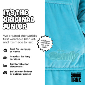 THE COMFY Original Jr marsupial pocket keeps snacks or toys within reach.