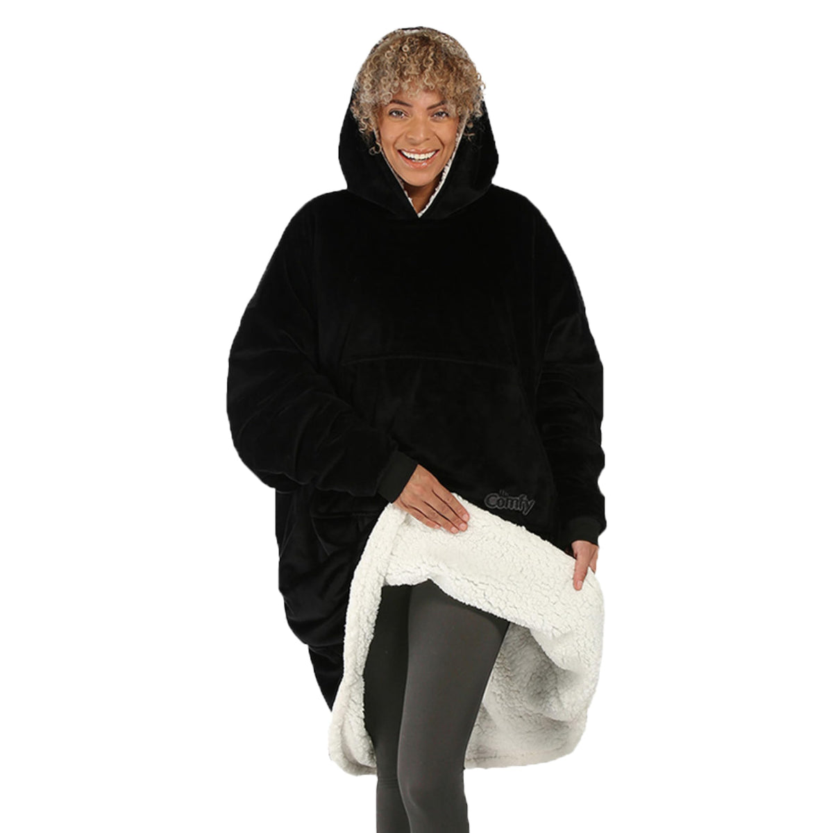 The Comfy Original oversized wearable blanket, perfect for cozy lounging at home.