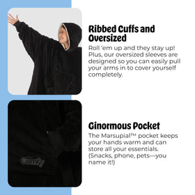 The Comfy Original plush hood offering extra head warmth and comfort.