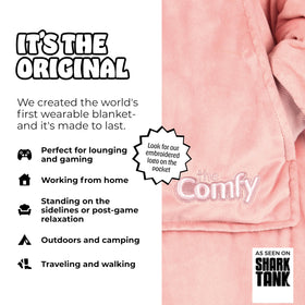 The COMFY Original Sherpa-lined interior delivers plush warmth for relaxing