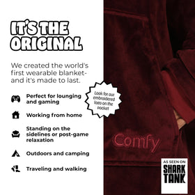 The COMFY Original sherpa lining close-up highlighting plush warmth.