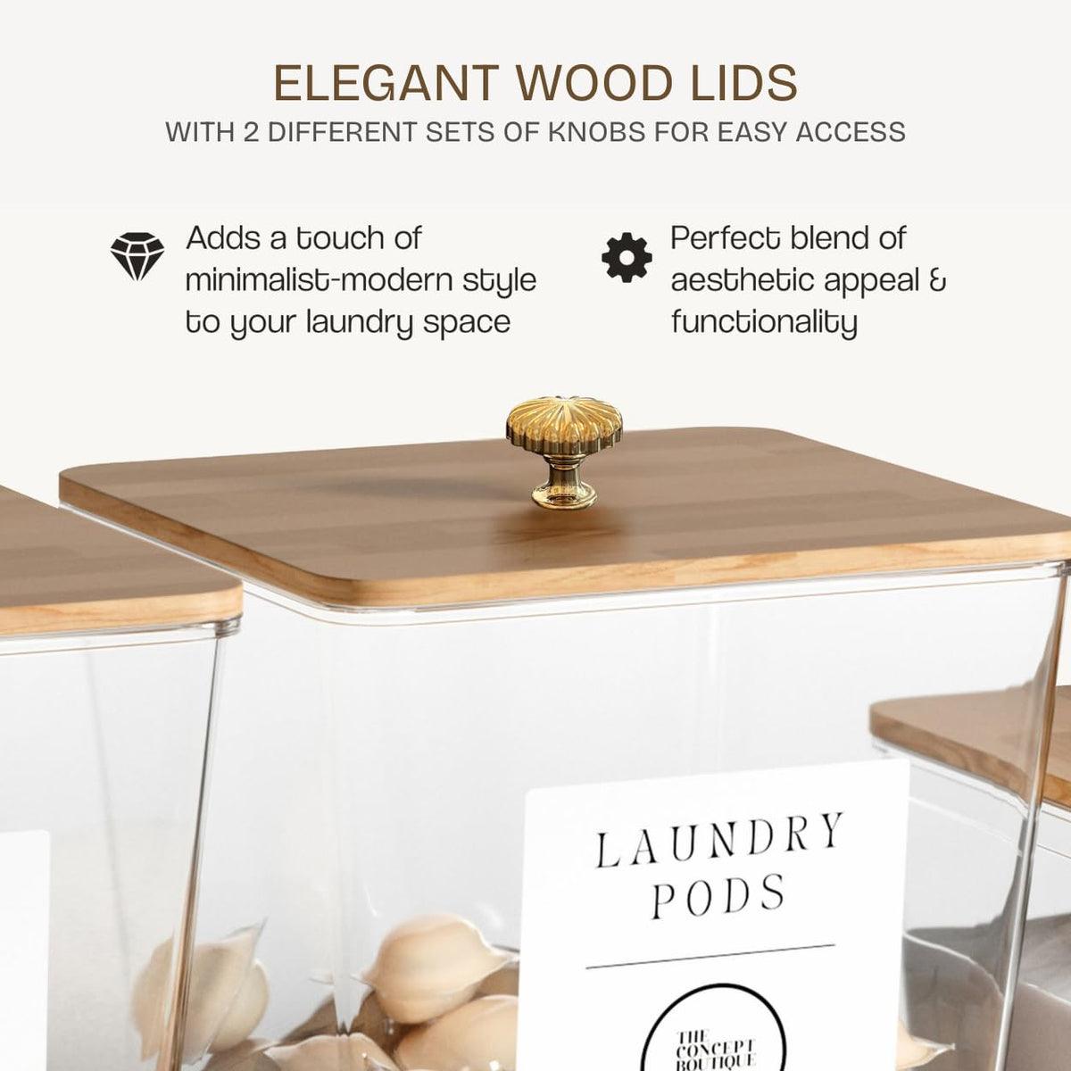 The Concept Boutique Paris dual-knob lids offer gold and wood accents.