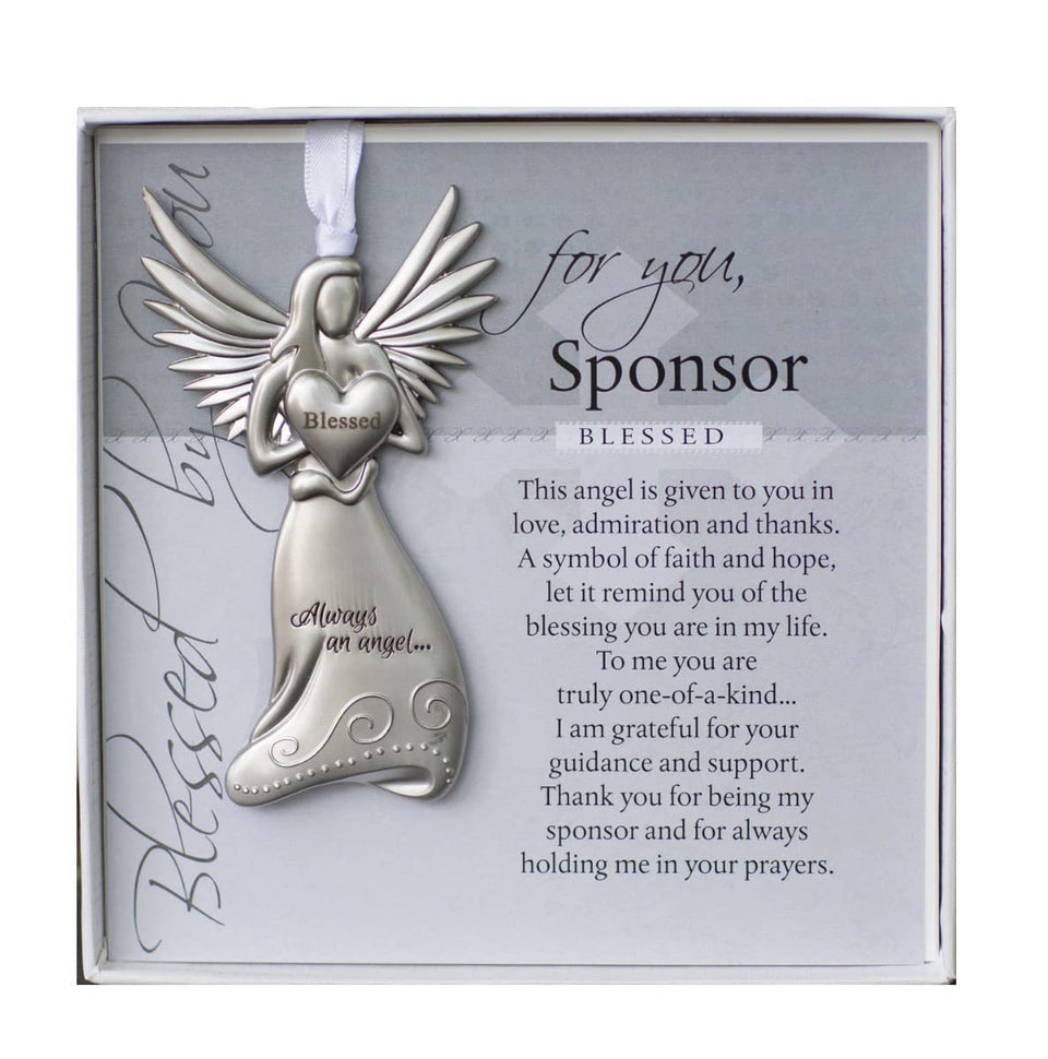 The Grandparent Gift Co. silver sponsor angel hanging as a year-round keepsake